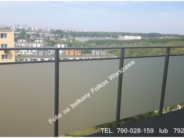 Folie na balkon Bielany- Oklejamy balkony Bielany -Folia prywatyzująca na szklany balkon Warszawa-Folie na BALKONY