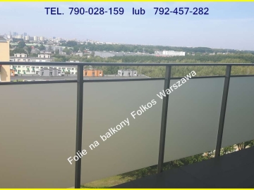 Folie na szyby balkonowe , oklejamy balkony Warszawa Anny German, Kaliny Jędrusik, Rydygiera, Przasnyska, Żeromskiego...
