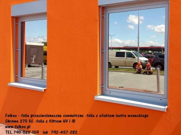 Folie przeciwsłoneczne zewnętrzne Warszawa - Folie z usługą przyciemniania szyb -Folkos folie okienne