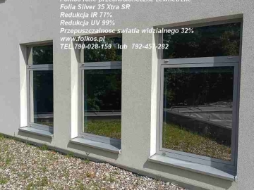 Folia przeciwsłoneczna zewnetrzna Silver 35 Xtra SR - redukcja IR 77%, redukcja UV 99%- przyciemnianie szyb Warszawa
