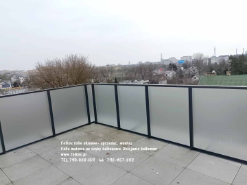 Folie prywatyzujące matowe mrożone ba balkon- Oklejamy balkony folią -Folie matowe mleczne białe, mrożone, szronione...